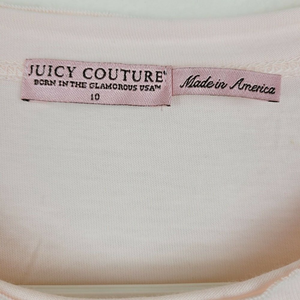 Vintage Juicy Couture Girls T Shirt Pink Long Sleeve Sz 10 Y2K NWOT Rhinestones - Picture 5 of 9